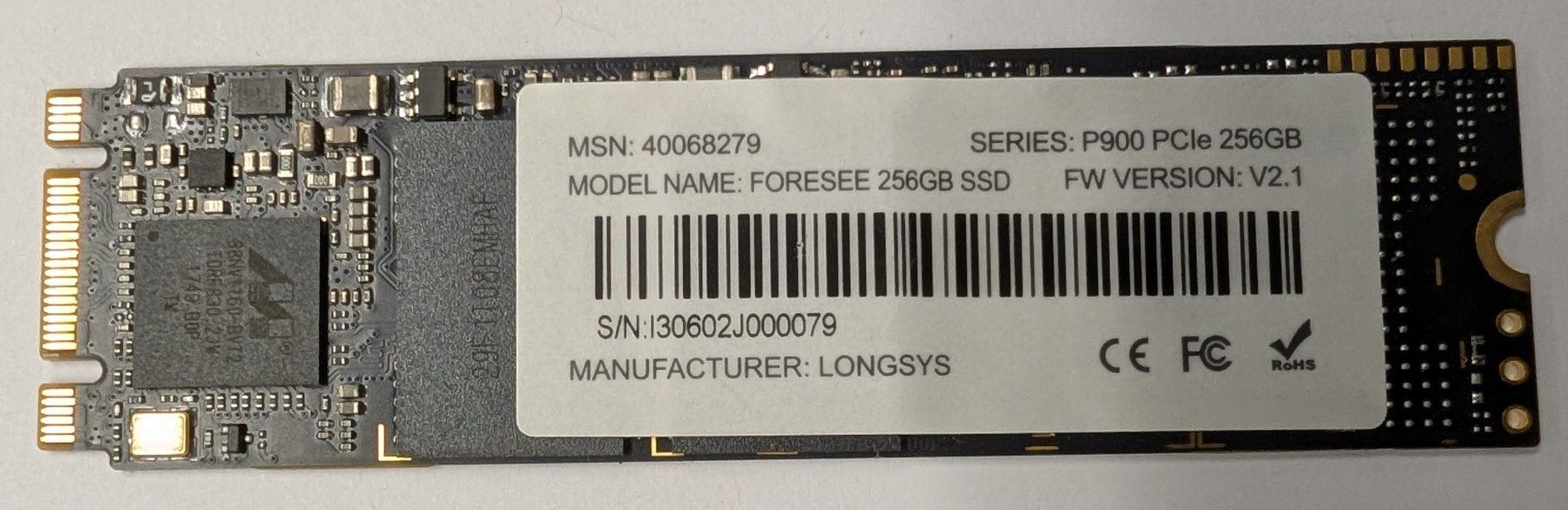 Dischi rigidi: SSD M.2 2280 256GB - Longsys P900 – Usato da Winterthur venduto da Doca