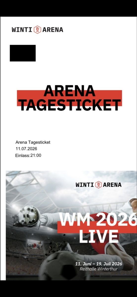 Tickets: 1 Ticket Winti Arena heute Abend – Neu und originalverpackt aus Winterthur von Cr.winterthur2018