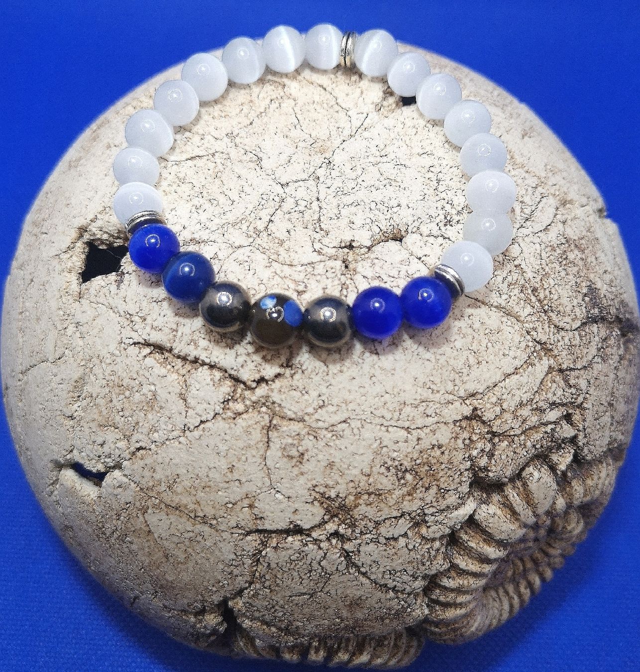 Bracciali & Braccialetti: weiss-blaue CatEye Perlen Armk. - Spendenaktion – Nuovo (secondo la descrizione) da Unterkulm venduto da Nachtigall 6
