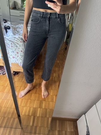Jeans COS Slim Fit Mid Rise Cropped Grau Grösse 38