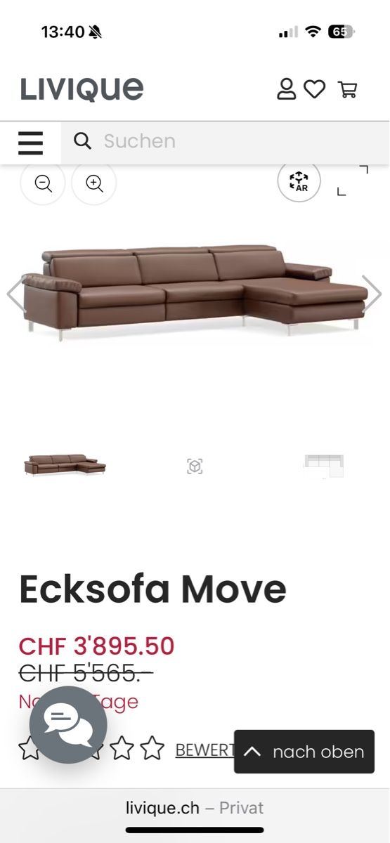 Sofas: Sofa Echtleder Ecksofa Move – D'occasion à Winterthur par tanscha 3