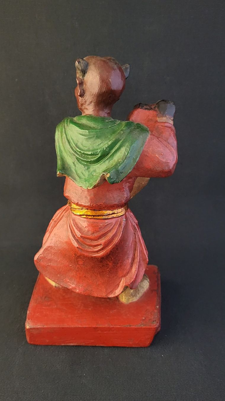 Statuette: Asiatischer Kämpfer Holz-Schnitzerei – Usato da Basel venduto da spinne02 3