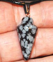 Halskette 8H – Pendel Schneeflocken Obsidian