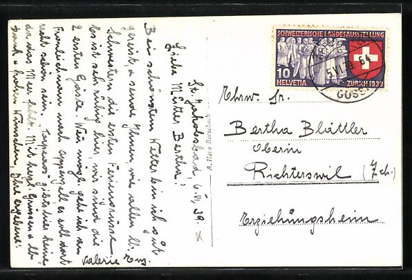 Cartes postales: Gonten, Ansicht vom Kloster Leiden Chris – D'occasion à Berlin par bartko-reher 1