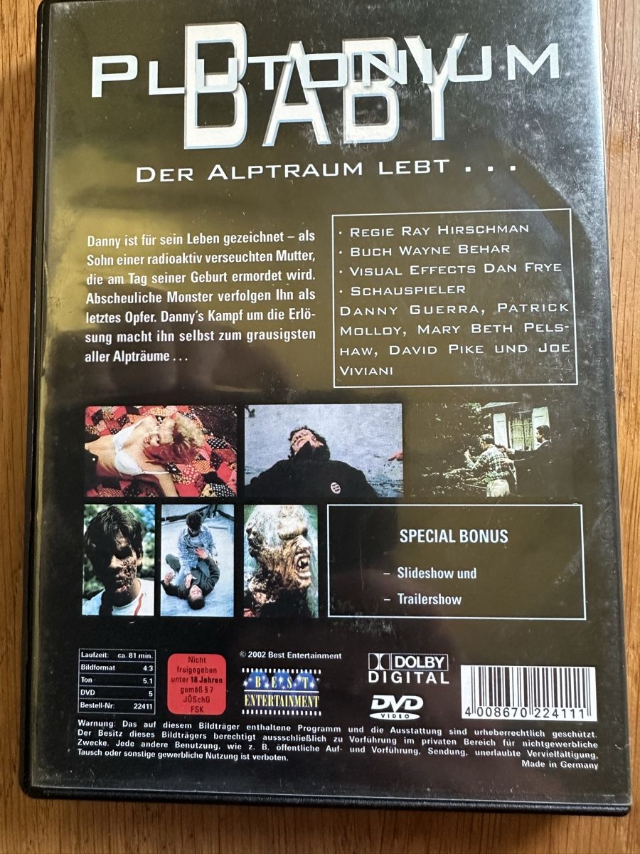 Tous les DVDs: Plutonium Baby DVD, Horror – D'occasion à Benken ZH par Audi-erich 1