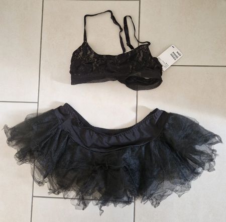 2 teiliges schwarzes Gogo-Outfit, Grösse 36/38