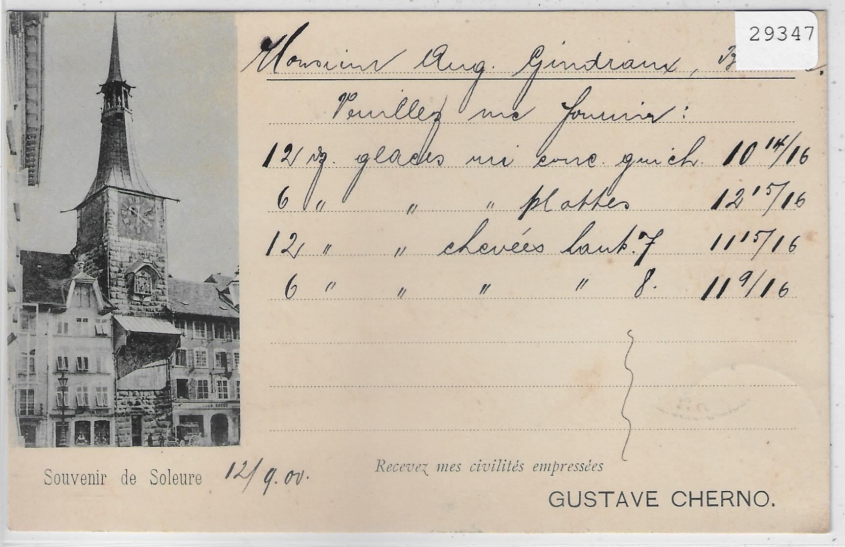 Cartes postales: Gustave Cherno - Solothurn & Bienne – D'occasion à Ettingen par Kartenplanet