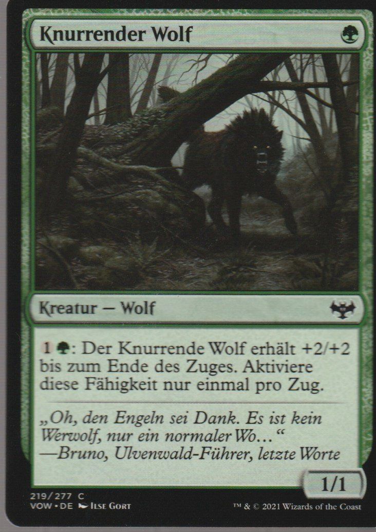 Magic The Gathering Carte collezionabili: TCG Magic The Gathering MTG De VOW 219 Knurrender Wolf – Nuovo (secondo la descrizione) da Vezia venduto da Aquarius_Age