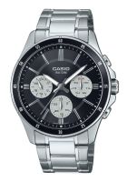⌚ Herrenuhr ®CASIO Edelstahl Schwarz 44mm Tag & Datum NEU