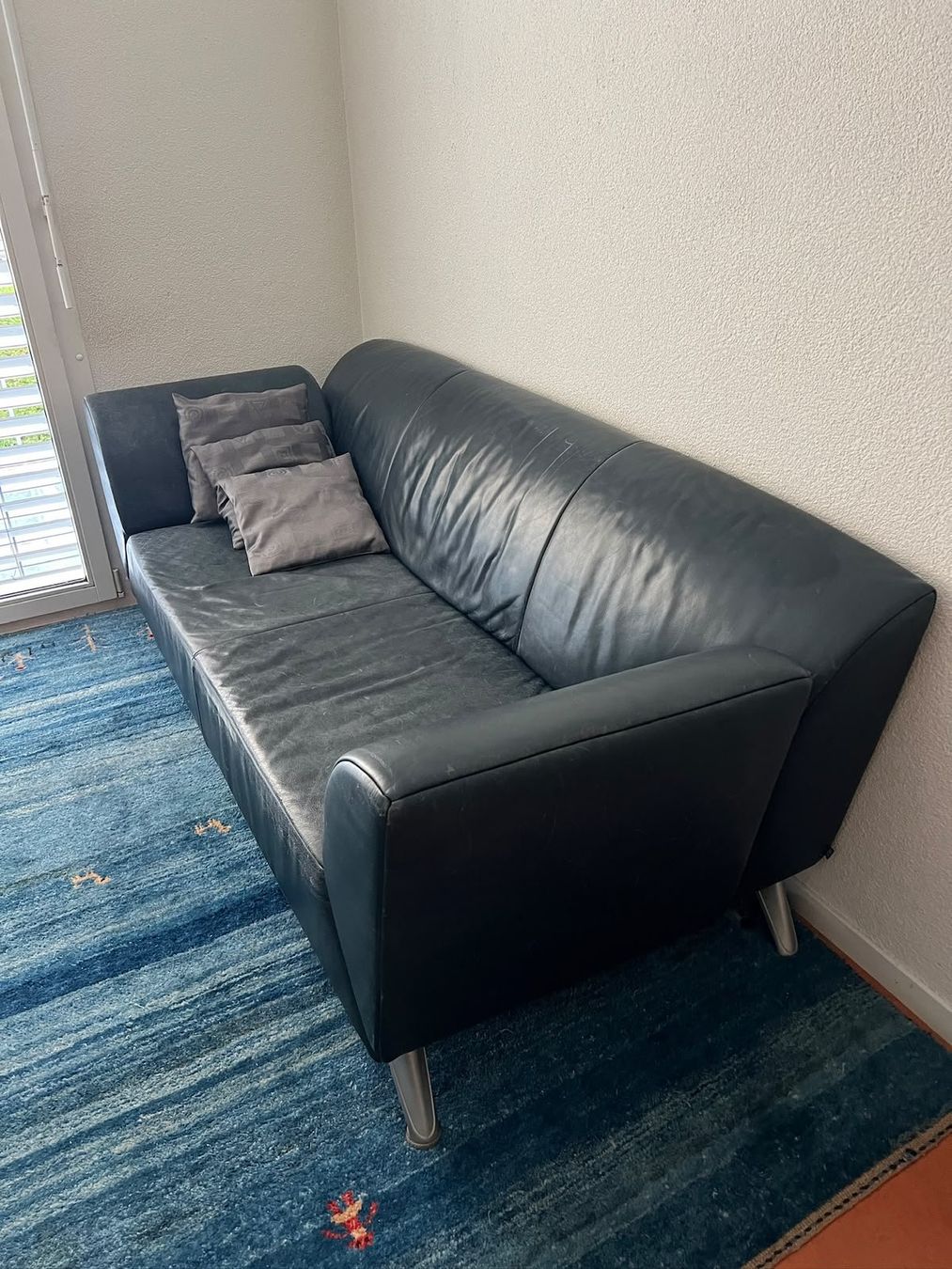 Sofas: Leder-Sofa blau – Gebraucht aus Luzern von Strasser2008 1