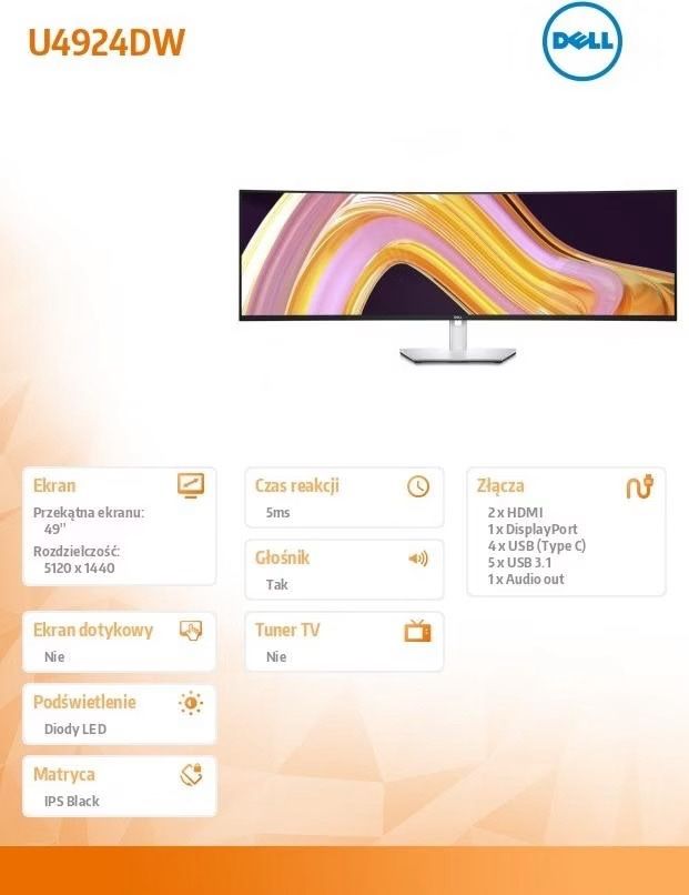 Dell Monitor: Dell UltraSharp 49 pouces modèle  U4924DW – Usato da Morges venduto da con_jw6n 6