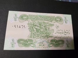 Irak 1/4 Dinar 1981 - Seltene Banknote - NEU