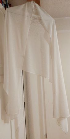 Eleganter weisser Schal, 100% Seide, Hochzeit Frühling