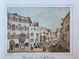 Antiker Druck Schaffhausen gerahmt, Rarität