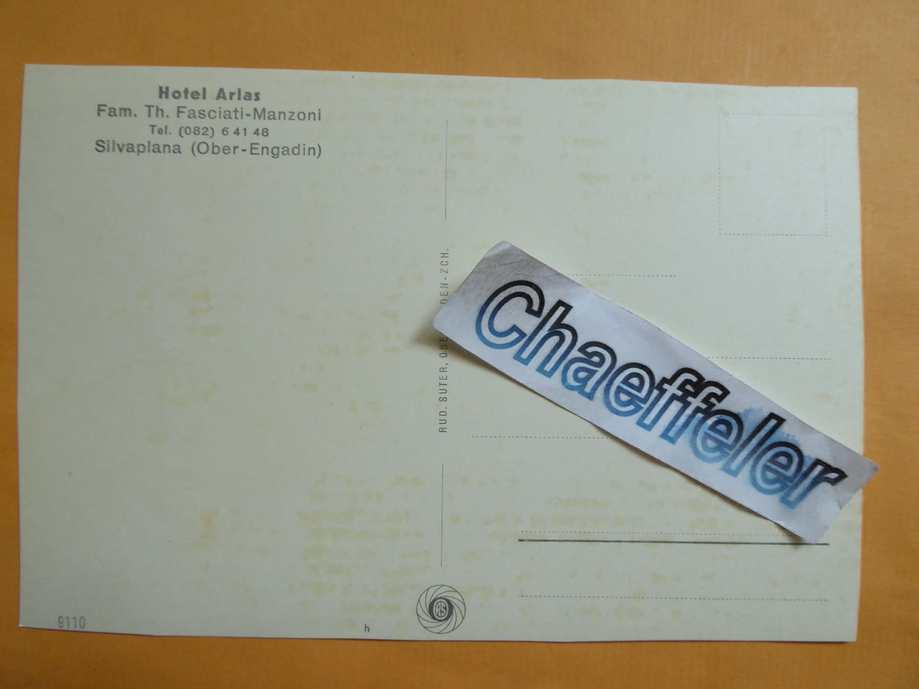 Cartoline postali: Hotel Arles, Silvaplana – Difettoso da Zürich venduto da Chaeffeler 1