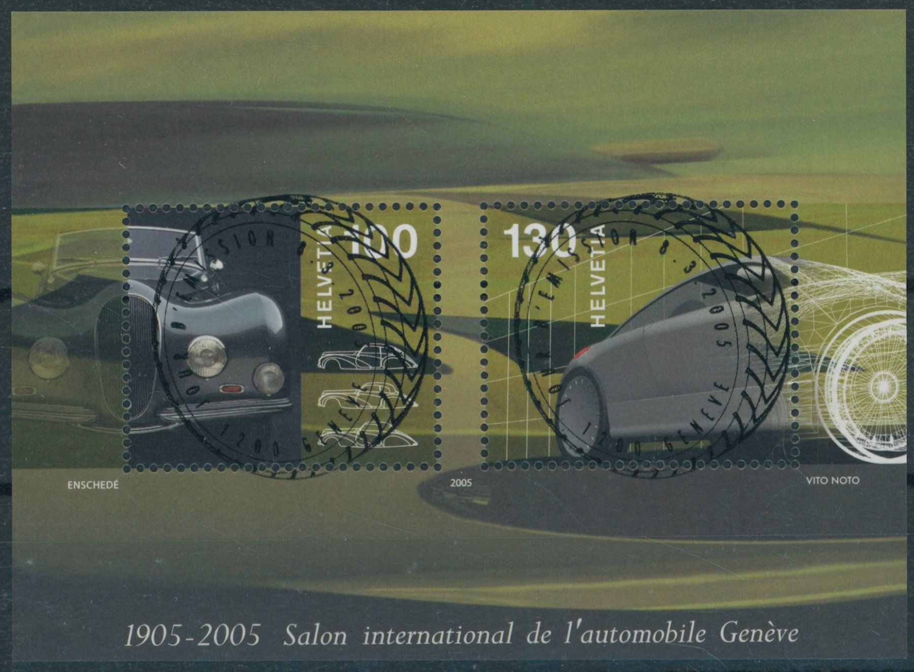 Tutti i francobolli: 2005 - Autosalon - Block - Ersttag Voll Stempel ET – Usato da Schindellegi venduto da leecollect