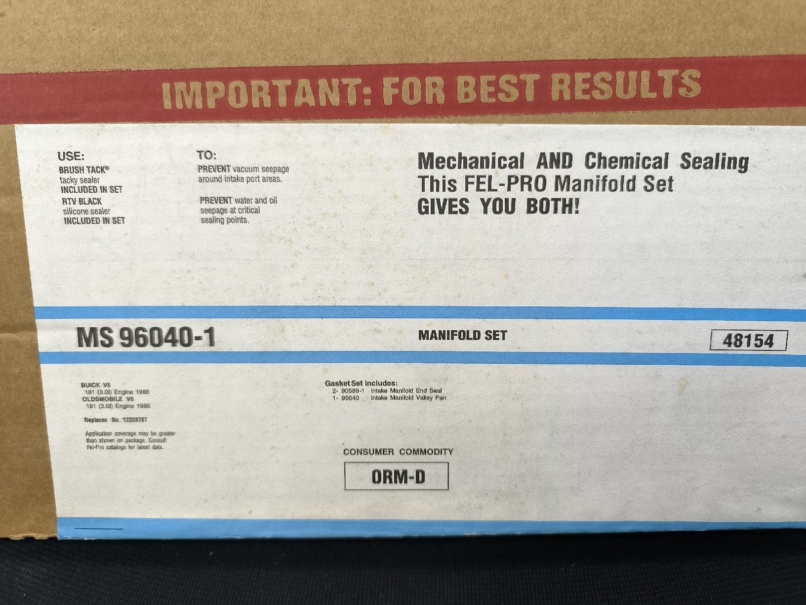 Buick Alle Autoersatzteile: FEL-PRO MS 96040-1 Manifold Set Buick V6 – Neu und originalverpackt aus Oberwil b. Zug von Gto469 1