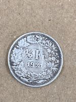 SVIZZERA 1/2  FR MONETA IN ARGENTO 1921 usata - circolata