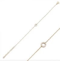 Armband fein Kreis Zirkonia 925 gold Silber filigran zart