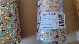 Wolle Halle Baumwolle mit Pailletten,, neuwertig