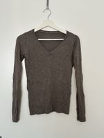Damen Pullover V-Ausschnitt braun