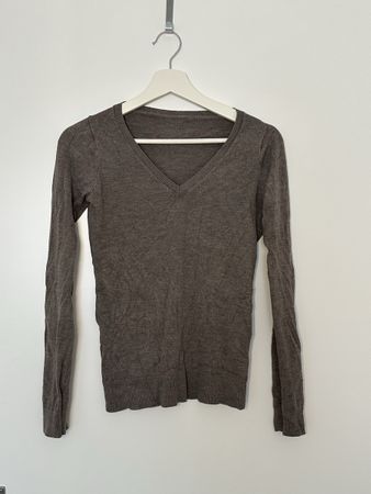 Damen Pullover V-Ausschnitt braun