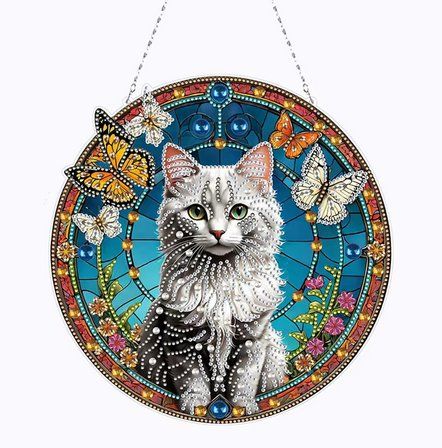 Kit bricolage: Diamond Painting Schmetterlinge und Katze – Nuovo e nell'imballaggio originale da Obergösgen venduto da Diydiamant