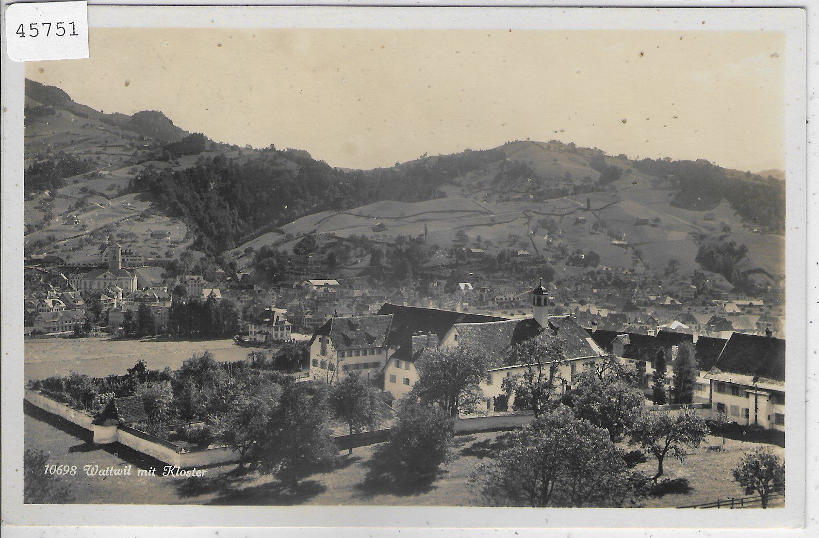 Cartoline postali: Wattwil mit Kloster – Usato da Ettingen venduto da Kartenplanet