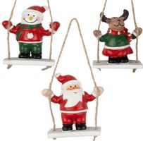 Baumschmuck 3 Schaukeln mit Weihnachtsfiguren 7cm