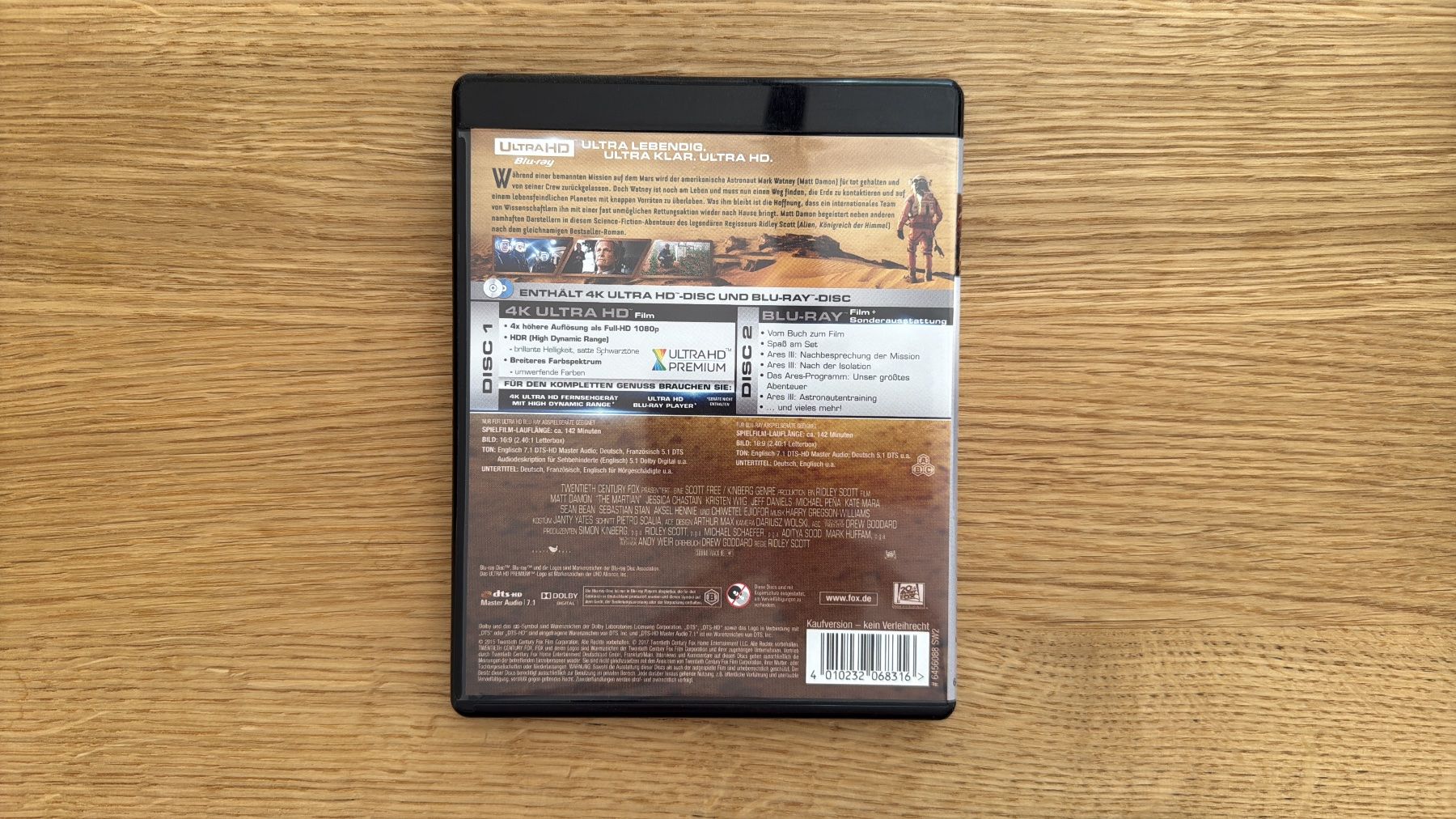 Tutti i DVDs: The Martian - 4K UHD Blu-Ray – Usato da Wallisellen venduto da Art_Vendorlay 1