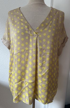 Chemisier DEVERNOIS pois jaune taille 1 100% soie