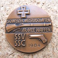 MEDAILLE SCHWEIZER MEISTERSCHAFTEN ARMEE WAFFEN 1984