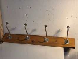 Garderobe Kleiderhaken Holz/Metall, Top Zustand, Vintage
