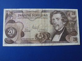 20 Schilling Banknote, Oesterreich, Jahr 1967, Rarität