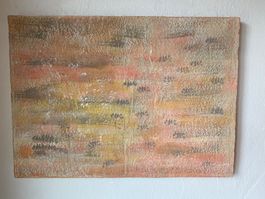 Bild modern Unikat rosa grau gelb weiss 70/50
