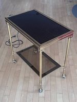 Rechaud Messing Tisch mit Wärmeplatte Salontisch Art Deco