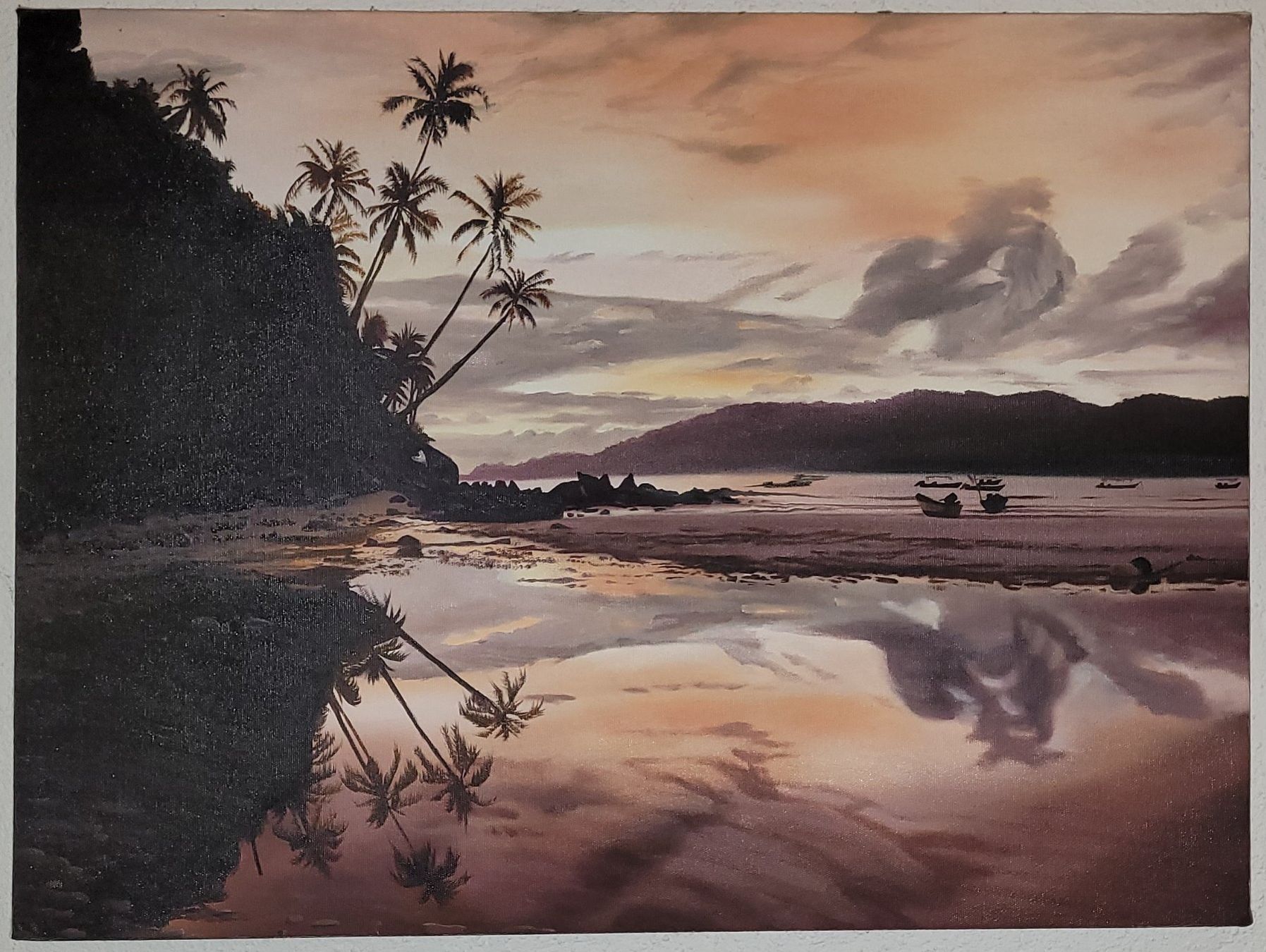 Tableaux: Ölgemälde Strand und Boote – D'occasion à Schwerzenbach par Jdagi 2