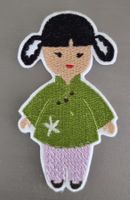 Aufnäher Appli Japan Girl Patches Handarbeit waschbar