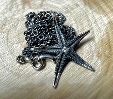 NEU! Seestern Anhänger mit Diamant in Silber - Handarbeit