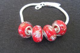 Lampwork Rote Glasperle, Glass Bead