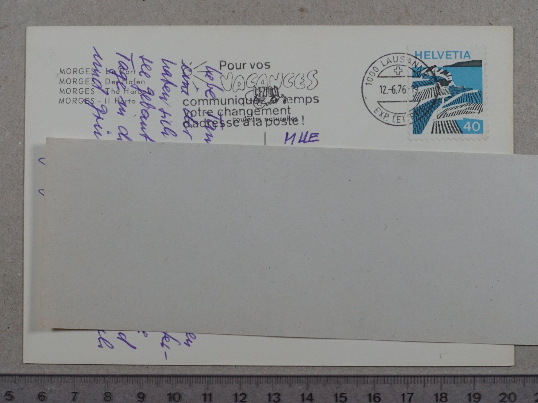 Cartoline postali: Morges, 1976, Boot, Schiff – Usato da Lenzburg venduto da fh1 1