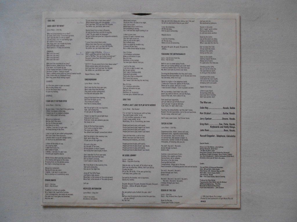 Dischi in vinile: MEN AT WORK  -  BUSINESS AS USUAL – Usato da Bex venduto da Giorgiob 3