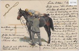 Pferdejockey - Litho