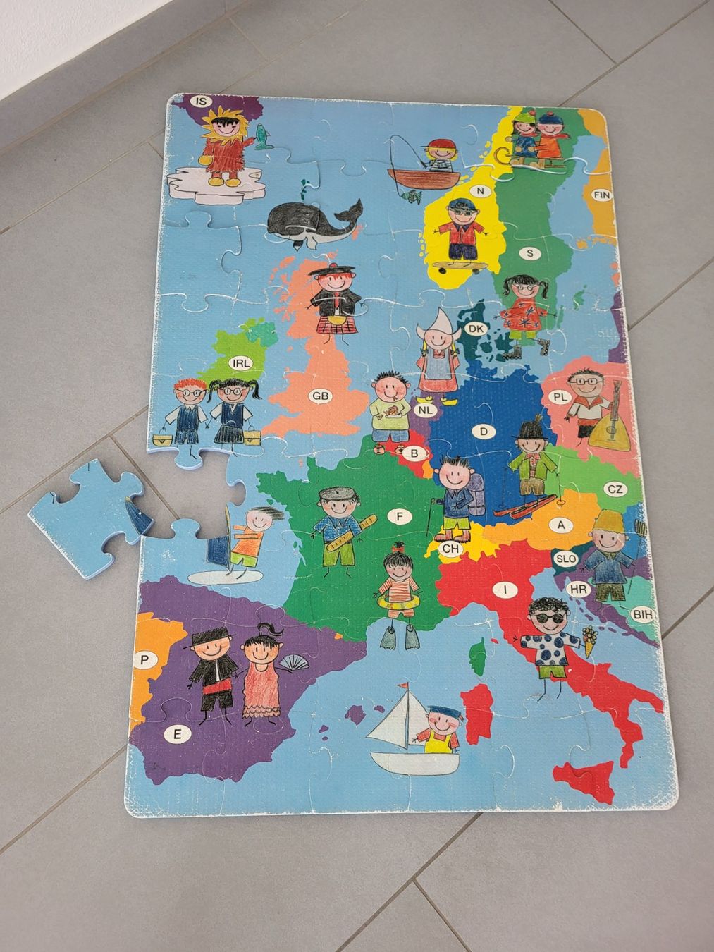 Puzzle: Weltkarten Bodenpuzzle weich 90x60 cm – Usato da Boswil venduto da i12i 1