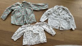 3 Langarmshirts, Gr. 86 (12-18M) - Zara, Jacadi, Top Zustand