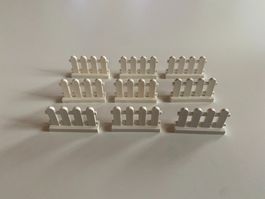 LEGO - 9 - WEISSE - ZAUN - STEINE