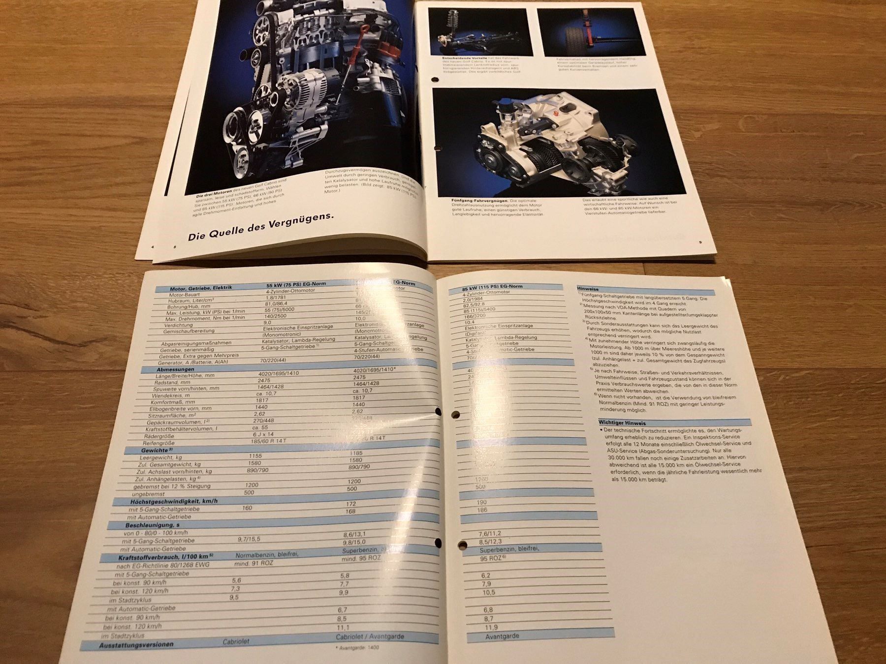 VW Dokumente: Prospekt VW Golf Cabriolet 08.1993 – Neu (gemäss Beschreibung) aus Freienstein von Golfbueb 2