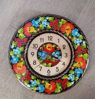 Horloge murale (Wanduhr) à motifs floraux