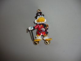 Walt Disney Onkel Dagobert Duck Brosche, 1986, Top Zustand!