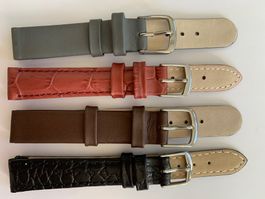 4 Stück Uhrenarmband 14mm Leder, gemischt, Uhrenband